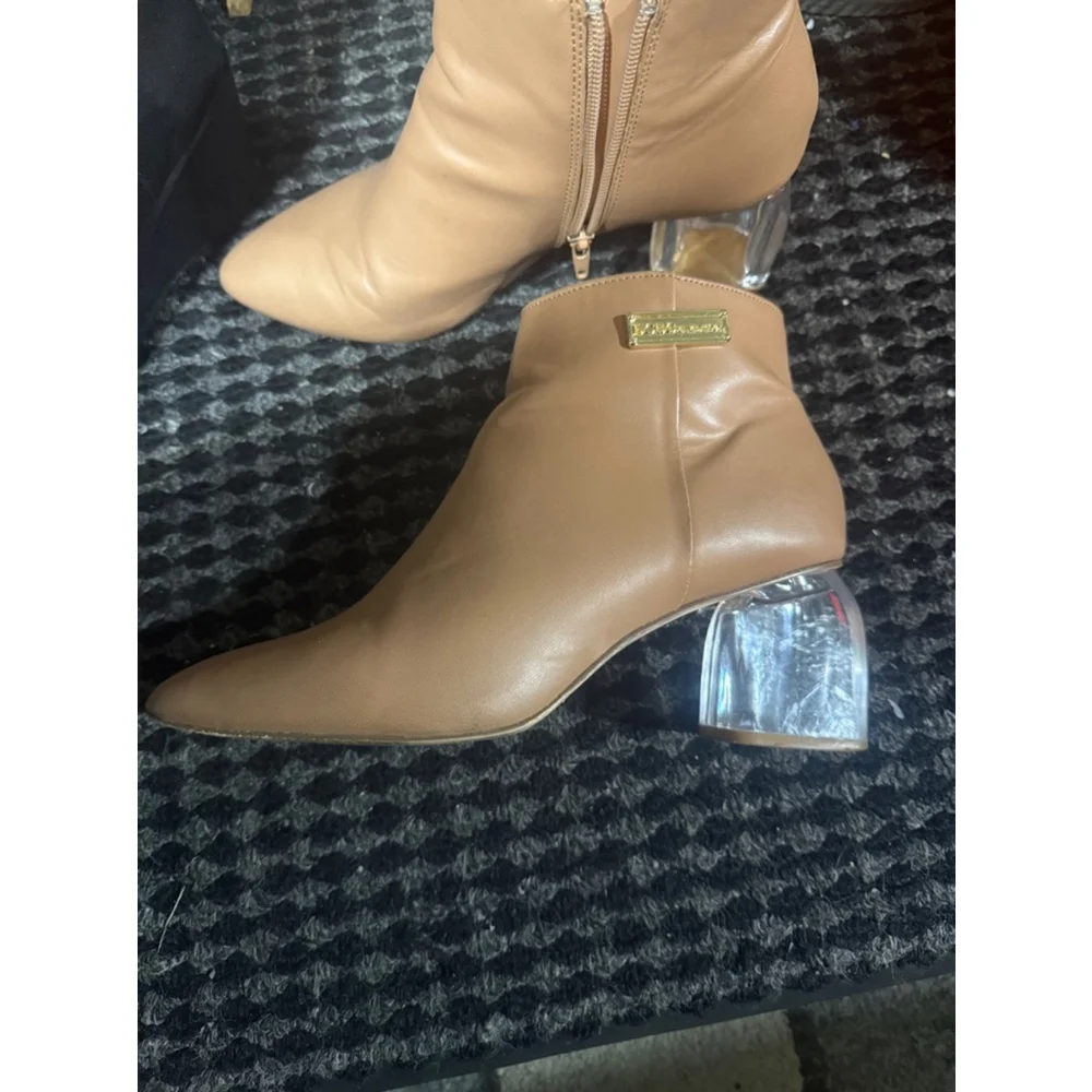 Women's BCBG Generation Tan Ankle Boots with Clear Heel!!! Accepting offers